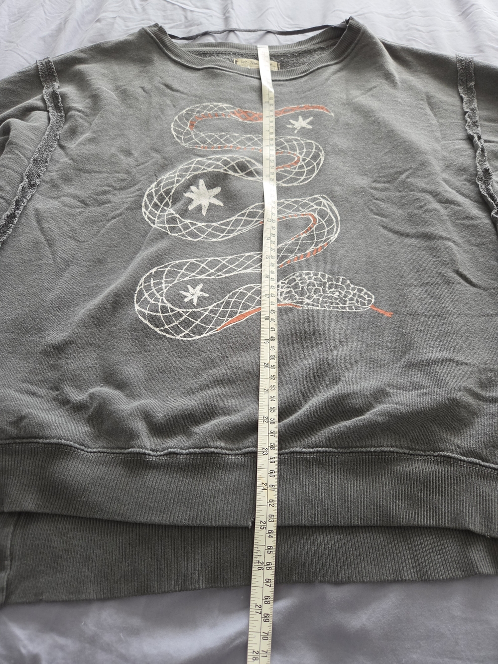 Free People Graphic Camden Pullover Sweatshirt In Snake Combo - Picture 8 of 12